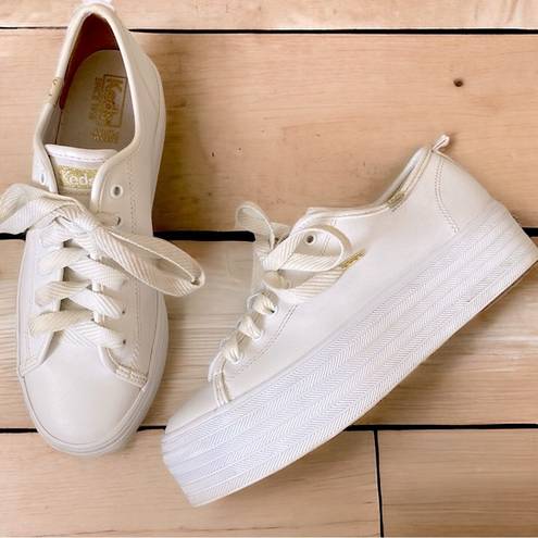 Keds Triple Up platform sneakers white leather