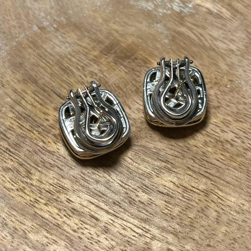 David Yurman 18k Gold & 925 Sterling Silver Smoky Quartz & Diamond Earrings