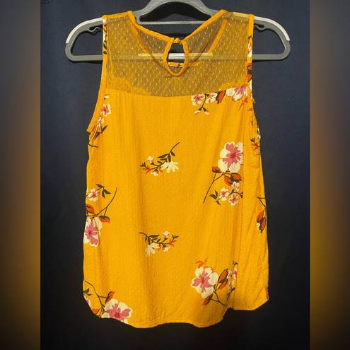 No Bo  Yellow Floral Sleeveless Top