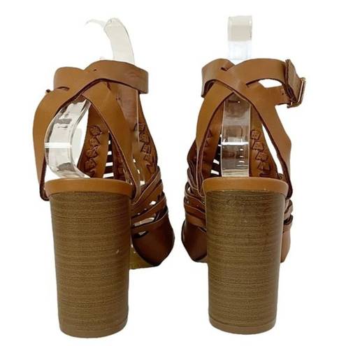 Big Buddha  Strappy Block Heel Gladiator Sandal, Faux Leather, Women’s Size 8.5