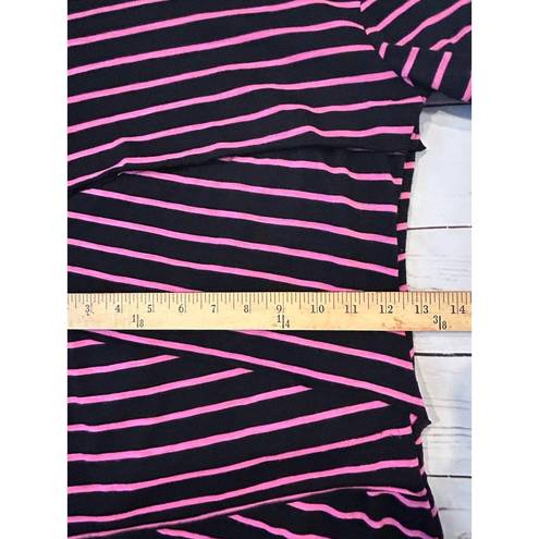 City Triangles  Black with Pink Stripe Bodycon Dress Women Small Barbie