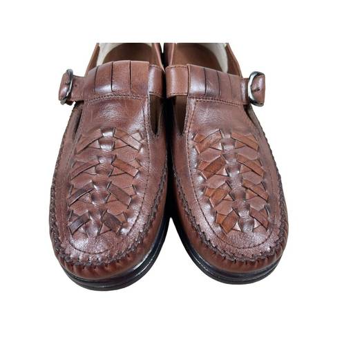 Life Stride  Studio 8.5W Leather Weave Comfort Slip On Loafer Shoes