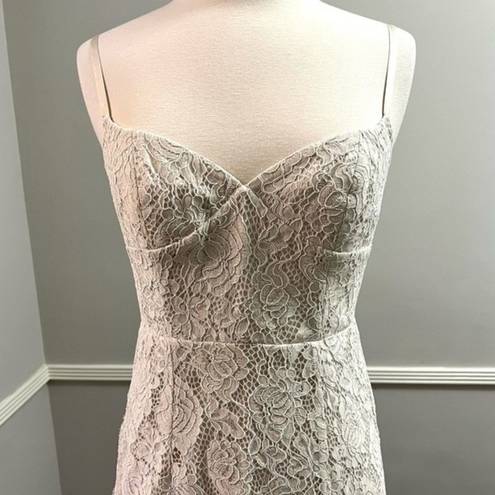 Fame and Partners  Dandelion Dress Gown Maxi Lace Cream Champagne Size 2