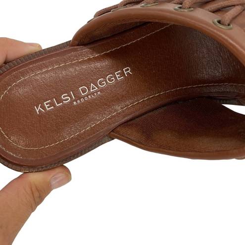 Kelsi Dagger  brown slip on leather sandal