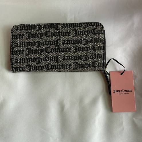 Juicy Couture Peek a Bow Zip Around Wallet Black / Gray