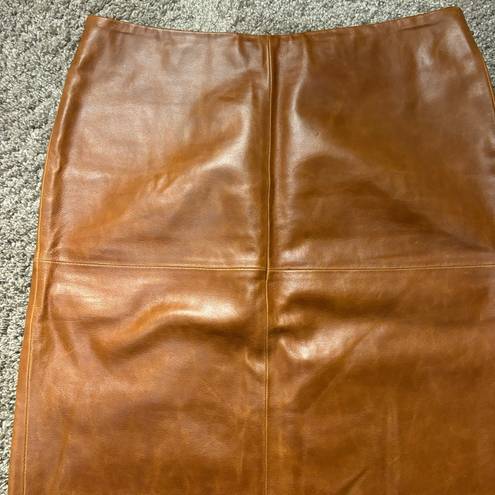 United Colors Of Benetton  Brown Leather Skirt