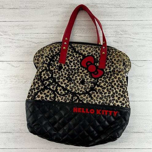 Lounge Fly  Leopard Print Hello Kitty Large Tote Bag