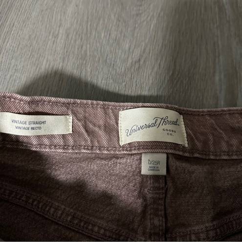 Universal Threads Universal Thread Vintage Straight High Rise Muted Brick Red Jeans Size 0/25a