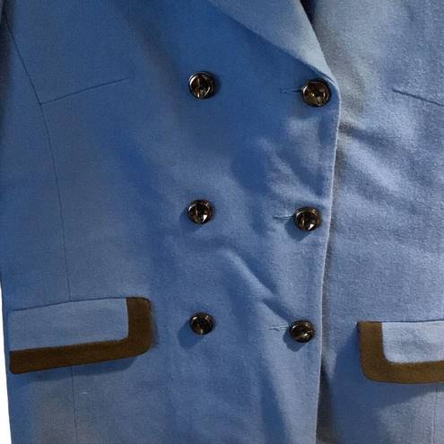 Oleg Cassini NEW Women’s  Blue Black Trim Button Up Jacket Size 14