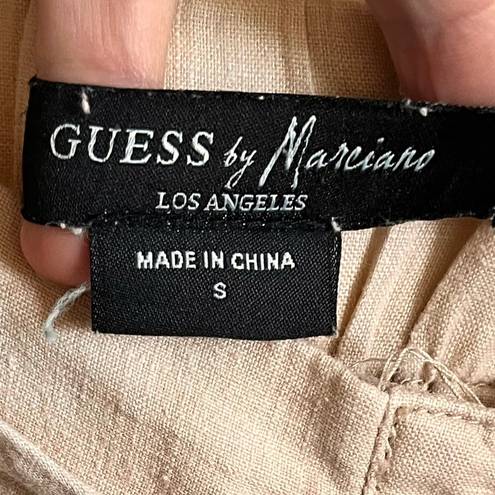 Guess By Marciano Ladies Khaki Drawstring Wide Leg Size Small Linen Pants