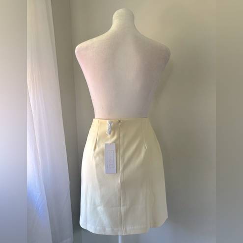 Sage NWT  the Label Standing Here Ivory Side Slit Mini Skirt