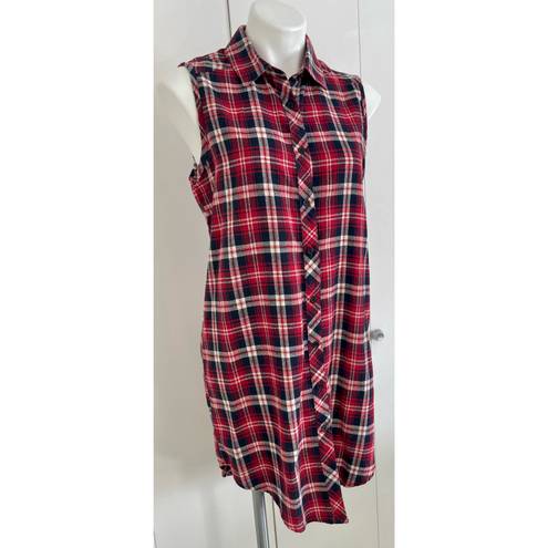 Sans Souci Red Plaid Shirtdress