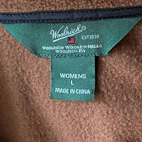 Woolrich  Women's Brown Sleeveless Fleece Jacket Vest ~ Size LARGE