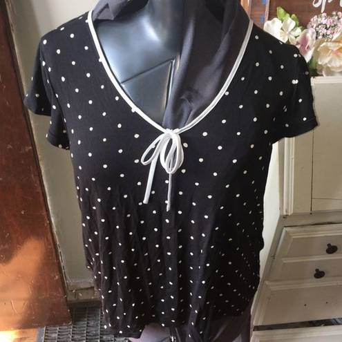 Kate Spade  polka dot knit top, keyhole neck