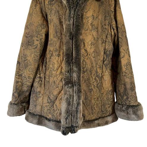 Dennis Basso  Faux Fur Collar Lined Winter Jacket