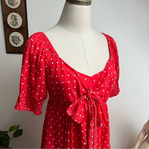 Draper James NWT Jennifer Mini Babydoll Dress in Red Polka Dot Small