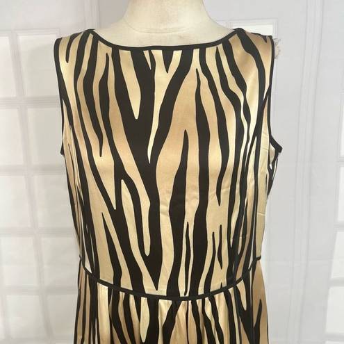 St. John  silk tiger print sleeveless a-line dress size 12