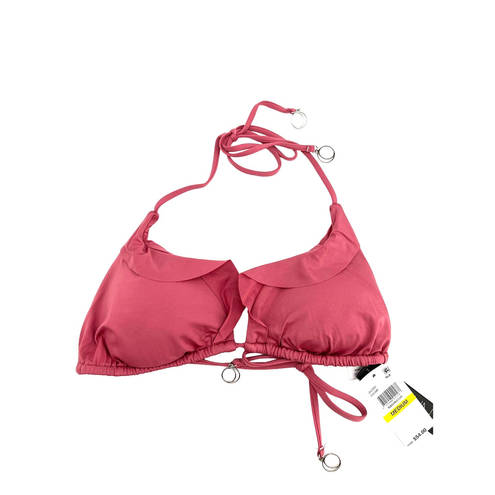 Mulberry Soluna Under Sun Triangle Ruffle Swim Bikini Top  Pink Medium NWT