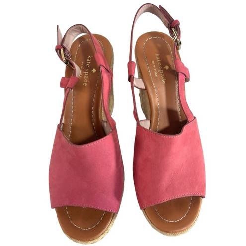 Kate Spade  Espadrille Wedge Sandals Pink 10