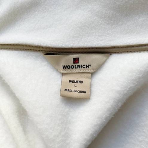 Woolrich  Fleece Vest Winter White Zip Front Microfleece Women’s Size Large