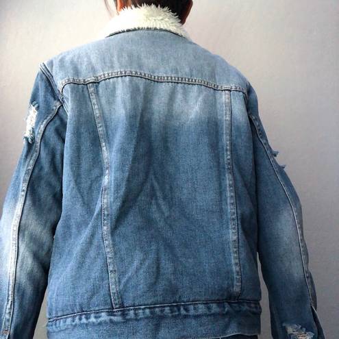 LA Hearts pacsun faux fur jean jacket