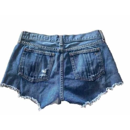 Rag and Bone Womens  Jean Shorts Size 24 Distressed Raw Cut Logo Denim