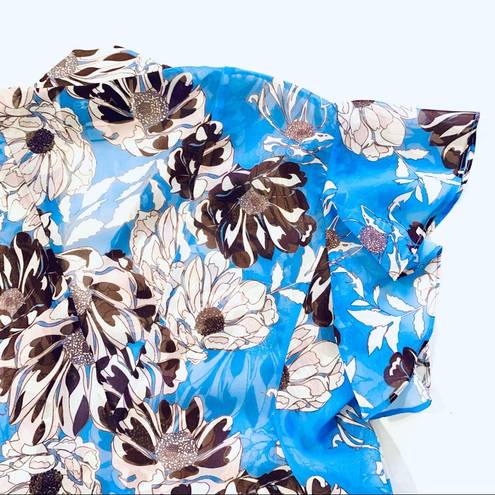 Alexis  Miller Floral Flutter Sleeve Top S