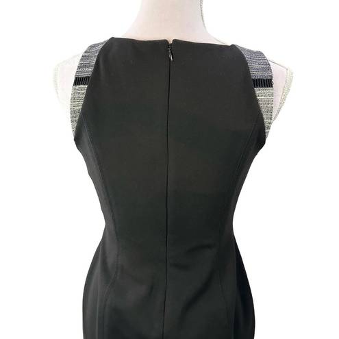 White House | Black Market WHBM Black Dress With Gray Tweed Trim Sz 4P