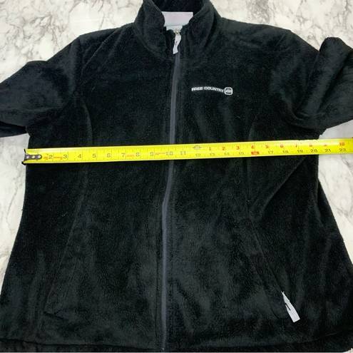 Free Country  Black Fuzzy Fleece Full Zip Up Jacket coat size XL