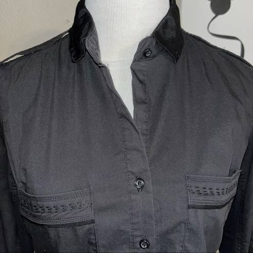 Zac and Rachel  black Button shirt, cotton front & knit back