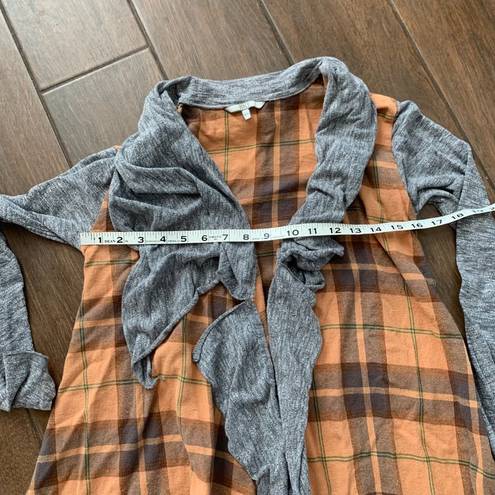 BKE  Plaid Flannel Open Front Cardigan sz XS