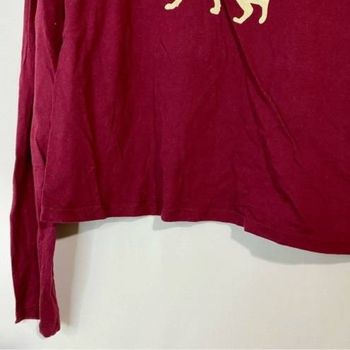 Treasure & Bond  Women’s NYC Cheetah Long Sleeve Tee Burgundy Size Large NWT