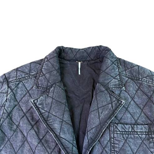 Young Fabulous and Broke  YFB Quilted Jacket Black Washed Denim Size Medium Women's