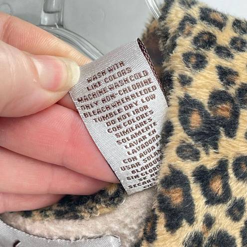 Moda Le  Womens Wrap blanket Sweater Leopard Trim Full Zip Pocket Beige Tan One S
