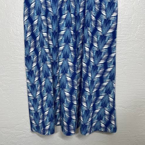 Patagonia Women M Blue White Margot Dress Sleeveless Organic Cotton V Neck