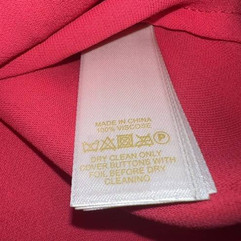 Kate Spade  Edison Ruffle Blouse Womens Size 14 Pink Long Sleeve Top Career Party