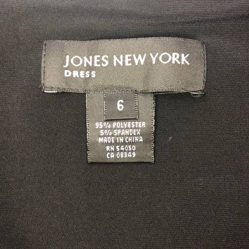 Jones New York  Dress Woven Front 1/2 Sleeve Black