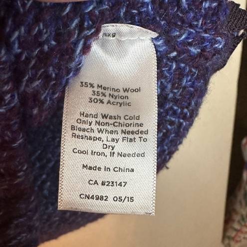 Talbots Purple Blue Merino Wool Blend with Side Zips Pullover Sweater sz medium