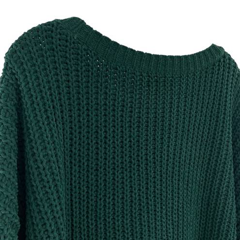 American Eagle  Women’s Forest Green Slouchy Oversized Chenille Sweater