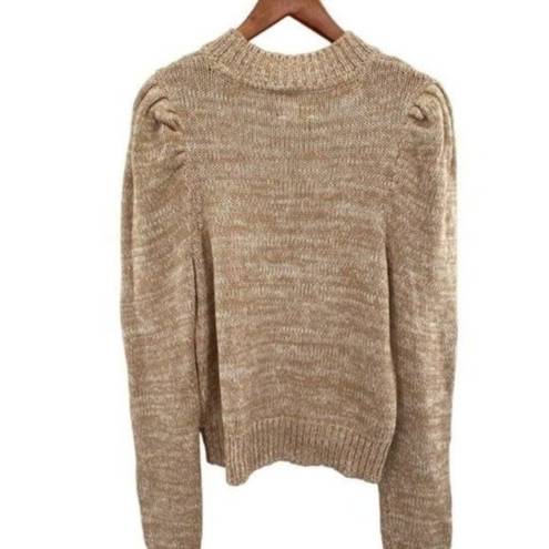 Harper  Puff Sleeve Marled Knit Chunky High Neck Sweater