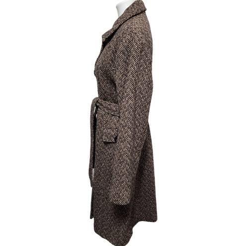 Apt. 9  brown tan herringbone wool belted coat size xl