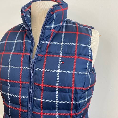 Tommy Hilfiger  gingham blue red lightweight puffer vest