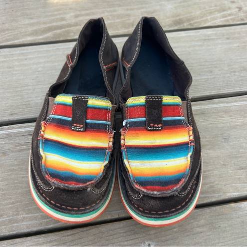 Ariat  Cruisers Chocolate Boho Aztec Saddle Blanket Sunset Stripe Shoes 8.5B