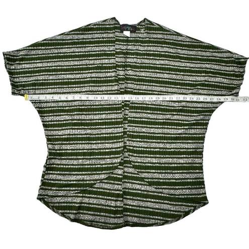 Say Anything  Green Stripe Cardigan Open Front Top Medium