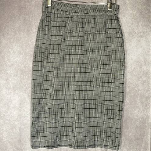 New Mix  Black White Plaid Pencil Skirt Size Medium Professional Office Business