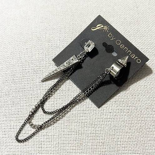 Helix Gennaro Single Long Spike Chain Earring w/Non-Pierced  Cuff Earring, NWT