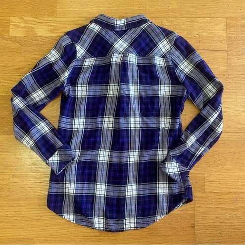 Rails  Hunter Checked Ultra Violet Preppy Coastal Western Soft Plaid Top XS