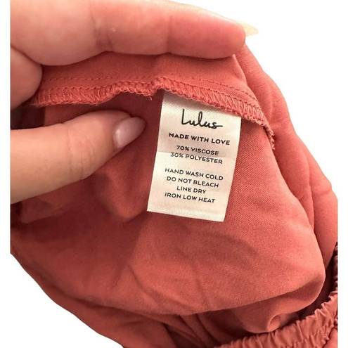 Lulus  Intrigue Me Rusty Rose Tie-Hem Jogger Pants Sz M