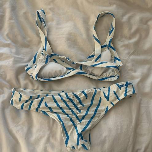 Billabong  Blue and White Striped Bikini