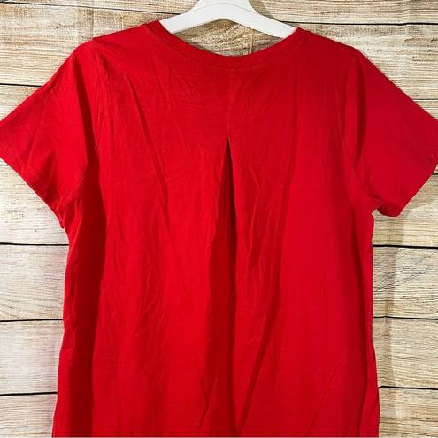 Bobeau casual t-shirt comfy red dress short sleeve women Size Large